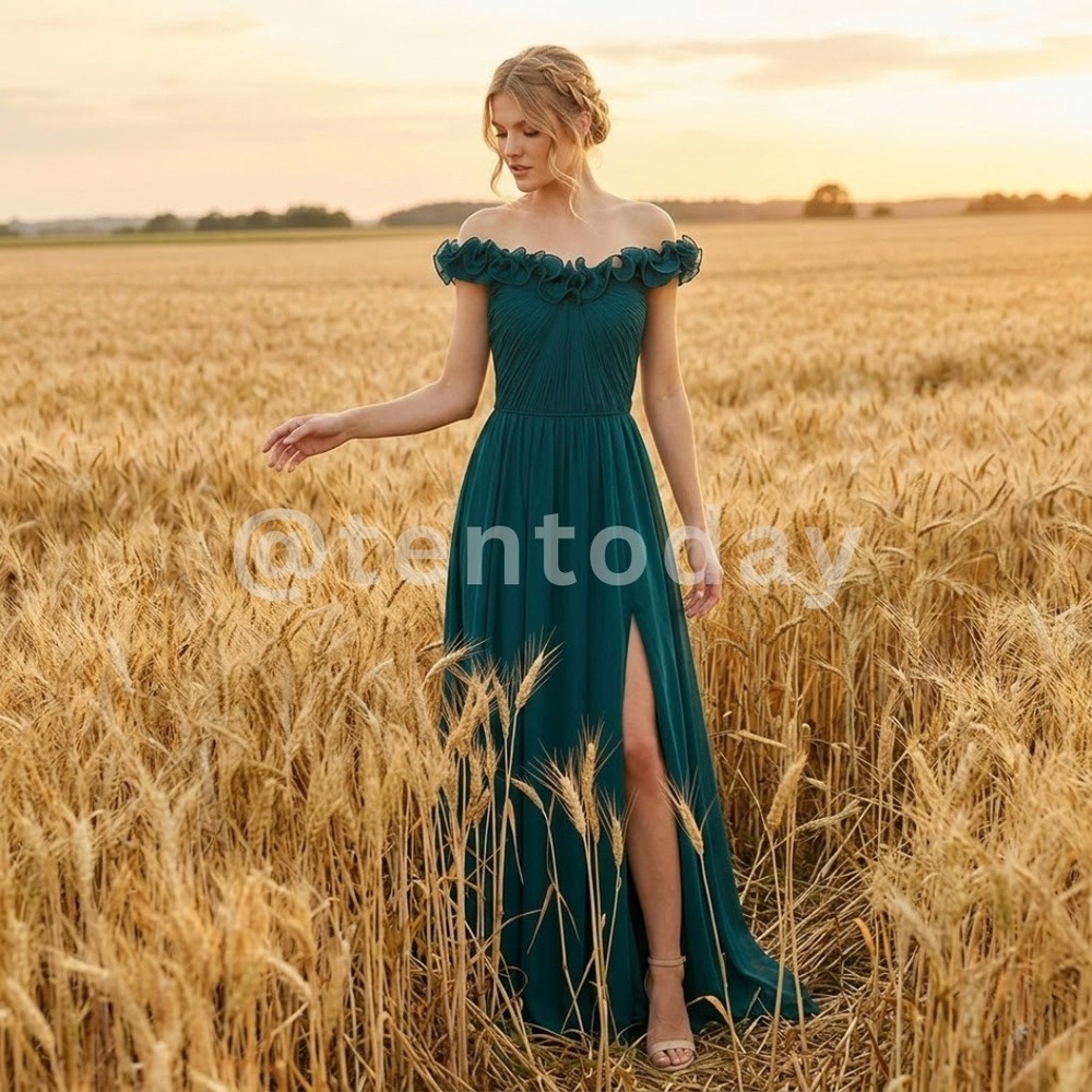Mac Duggal Size 2 Teal Blue Ruched Off The Shoulder A-Line Long Gown Maxi Dress